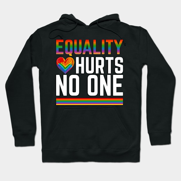 Pride Human Rights Lgbt Equality Hurts No One Hoodie by Rosemat